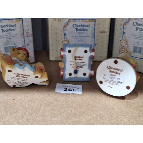 248 - Boxed As New Cherished Teddies x3 With Certificates