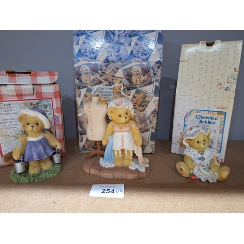 254 - Boxed As New Cherished Teddies x3 With Certificates