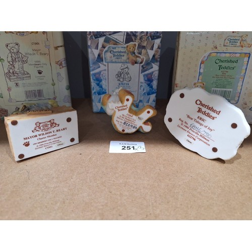 251 - Boxed As New Cherished Teddies x3 With Certificates To Include a Rare Enesco