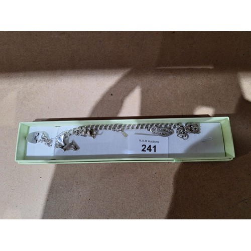 241 - Boxed 925 Silver Charm Bracelet With Charms