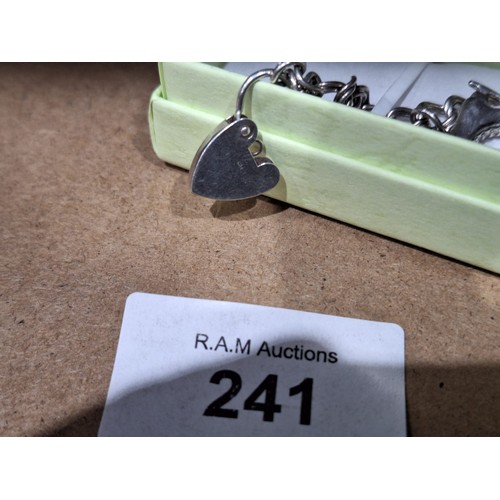 241 - Boxed 925 Silver Charm Bracelet With Charms