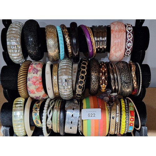 622 - Three Rolls of Fashion and Vintage Bangles and Bracelets Stand Not Included