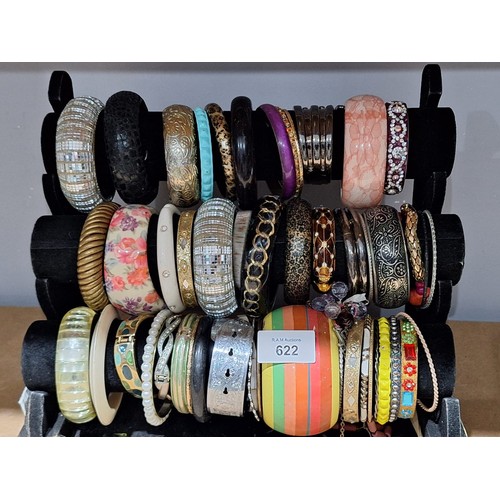 622 - Three Rolls of Fashion and Vintage Bangles and Bracelets Stand Not Included