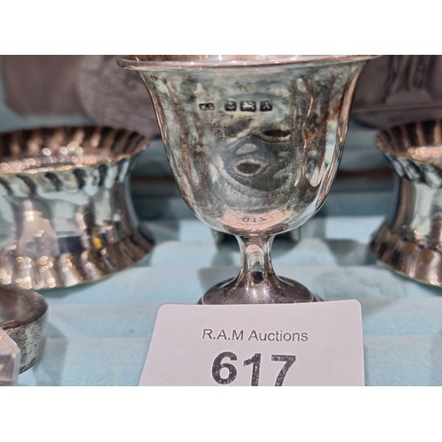 617 - Tray of Collectables To Include Hallmarked Silver Egg Cup, Rings, Medallions Etc (Tray Not Included)