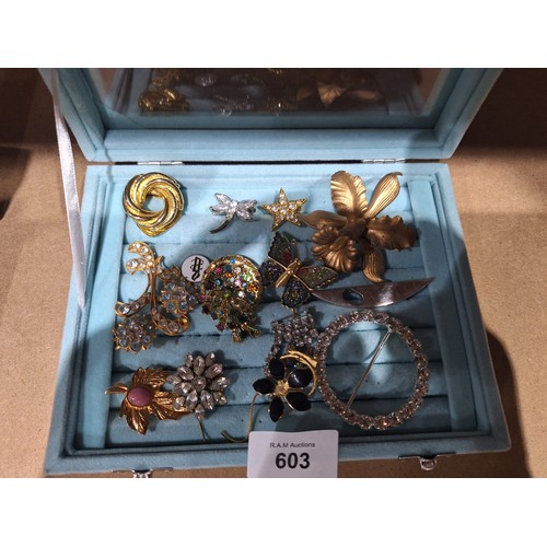 603 - Pad of 14 Fashion and Vintage Brooches and Buckles (pad not included)