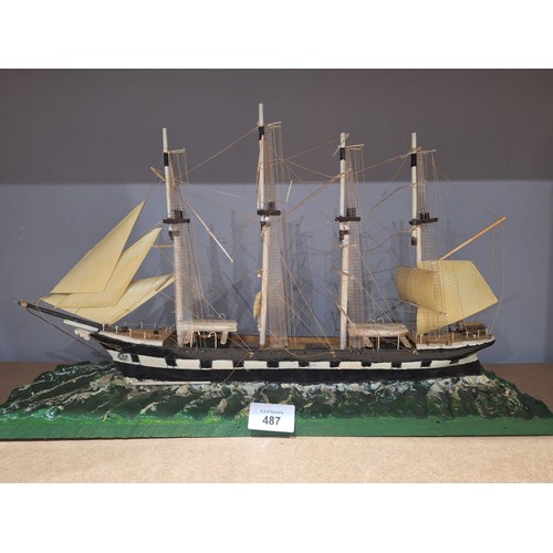 487 - Vintage Model Sailing Ship 20