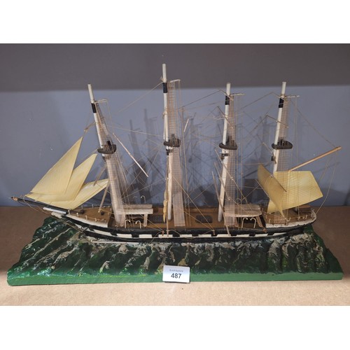 487 - Vintage Model Sailing Ship 20