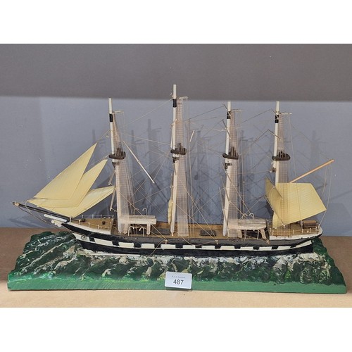 487 - Vintage Model Sailing Ship 20