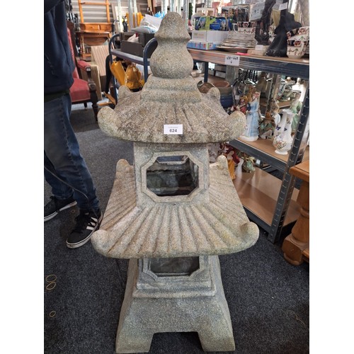 624 - 3ft+ Tibetian Temple Fountain With Pump and Lights In Working Order