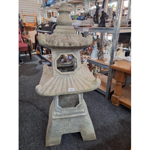 624 - 3ft+ Tibetian Temple Fountain With Pump and Lights In Working Order