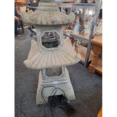 624 - 3ft+ Tibetian Temple Fountain With Pump and Lights In Working Order