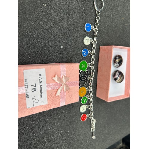 76 - Boxed Coco Chanel Bracelet and Glass Earrings