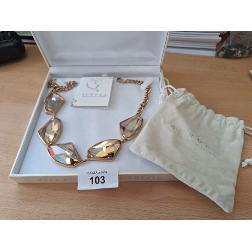 103 - Boxed Aurora Crystal Element Necklace With Tags