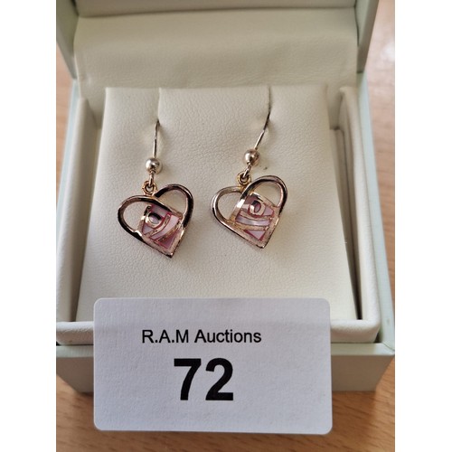 72 - Boxed 925 Silver and Enamel Mackintosh Earrings