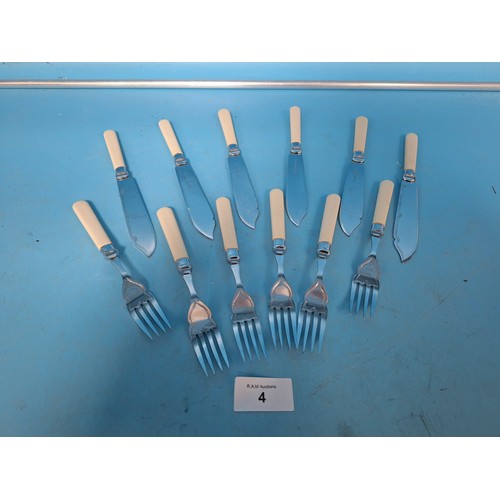 4 - Bone Handled Knife and Fork Set x12 (6 of each)