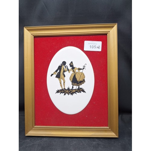 105 - Maw and Co Framed Regency Figure Tiler In Black and Gold