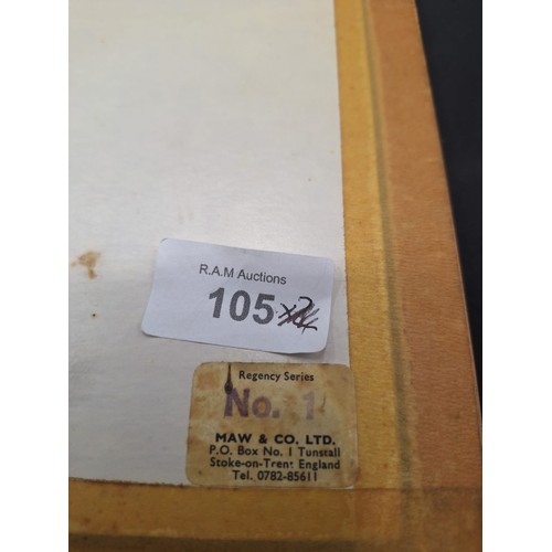 105 - Maw and Co Framed Regency Figure Tiler In Black and Gold