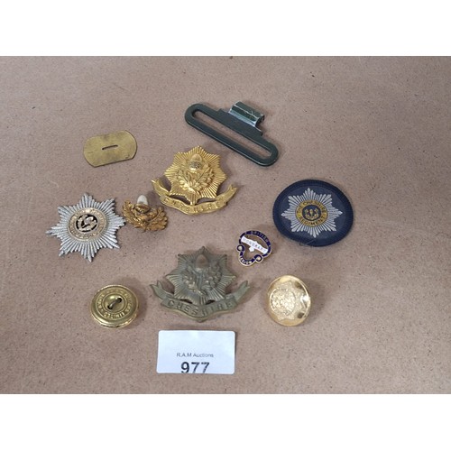 Selection of Military Cap Badges, Buckles Etc