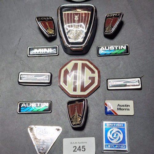 245 - 12 Assorted Collectable Motorcar Badges