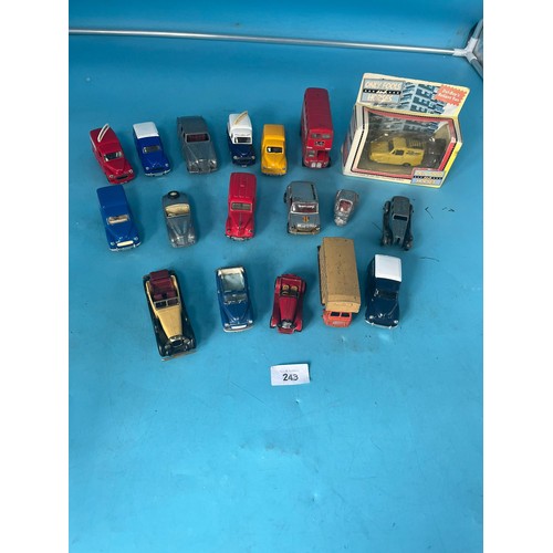 243 - Box Of Assorted Vintage Collectable Cars/Trucks Etc
