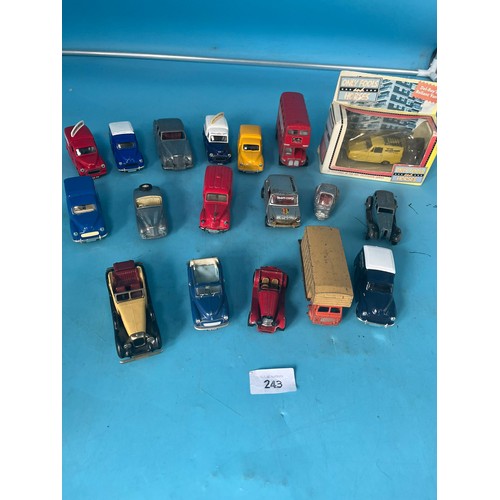 243 - Box Of Assorted Vintage Collectable Cars/Trucks Etc