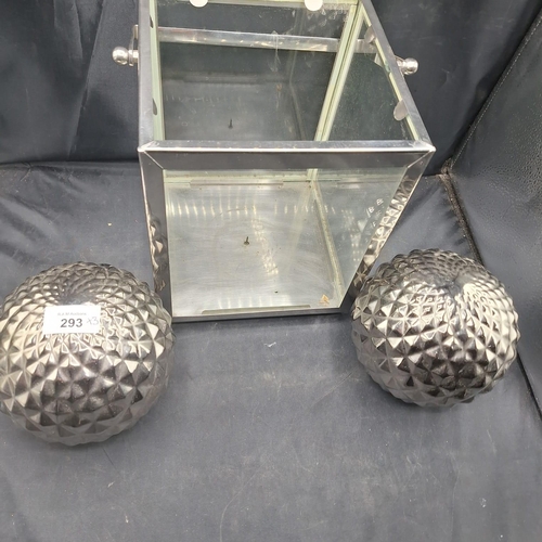 293 - Storm Lantern and 2 Chrome Ceramic Balls