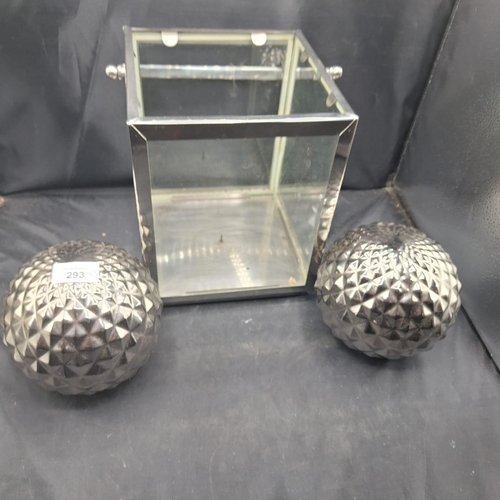293 - Storm Lantern and 2 Chrome Ceramic Balls