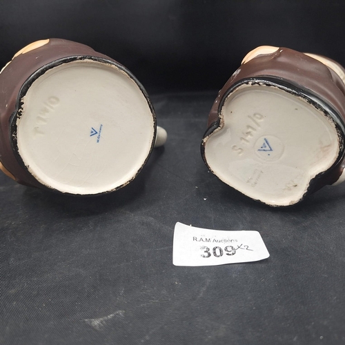 309 - GOEBEL MONK TANKARDS X2