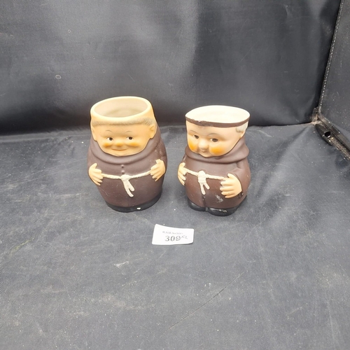 309 - GOEBEL MONK TANKARDS X2