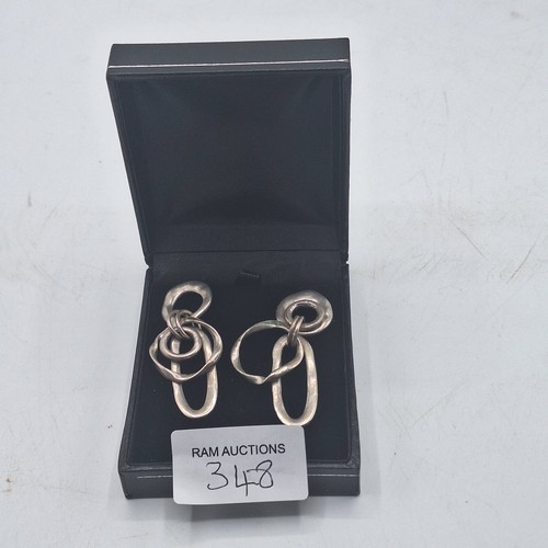 348 - HEAVY 925 SILVER DROP EARRINGS