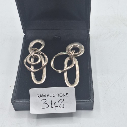 348 - HEAVY 925 SILVER DROP EARRINGS