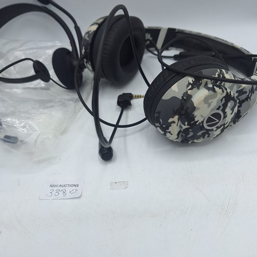 338 - GAMING HEADPHONES AND LEADS X3