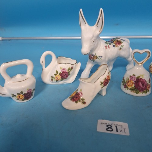 81 - Staffordshire Roses Style Figures x7