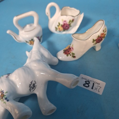 81 - Staffordshire Roses Style Figures x7