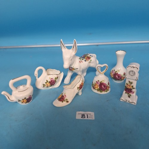 81 - Staffordshire Roses Style Figures x7