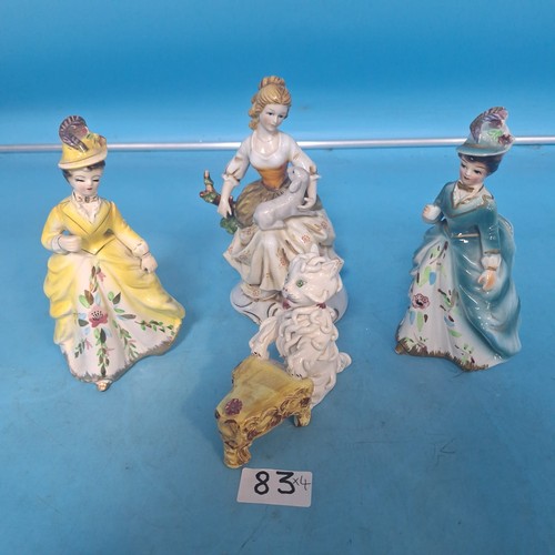 83 - Vintage Beckwood London Figures x2, Italian Cat and an Italian Figure