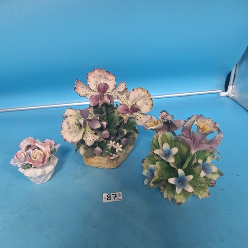 87 - Vintage Rare Capodimonte x3