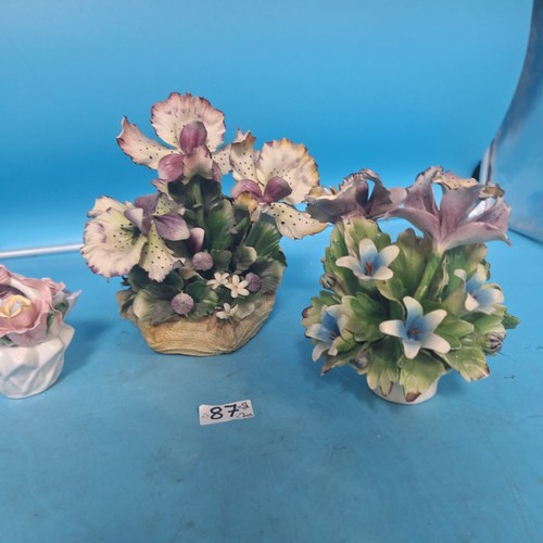 87 - Vintage Rare Capodimonte x3