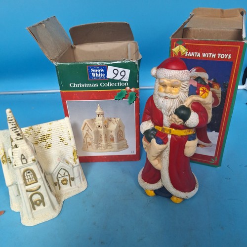 99 - Boxed Santa Figure and a Snow White Christmas Collection x2