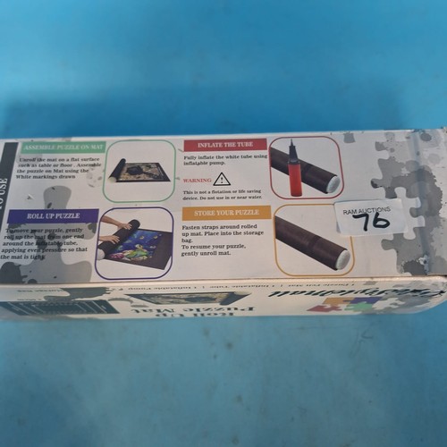 76 - New In The Box Roll Up Puzzle Mat, Inflatable Tube and Pump