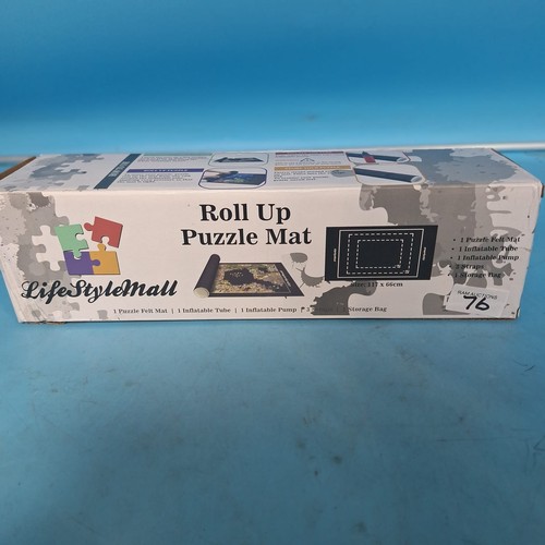 76 - New In The Box Roll Up Puzzle Mat, Inflatable Tube and Pump