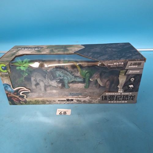 68 - Roaring and Walking Dinosaur World 4 Dinosaur Set