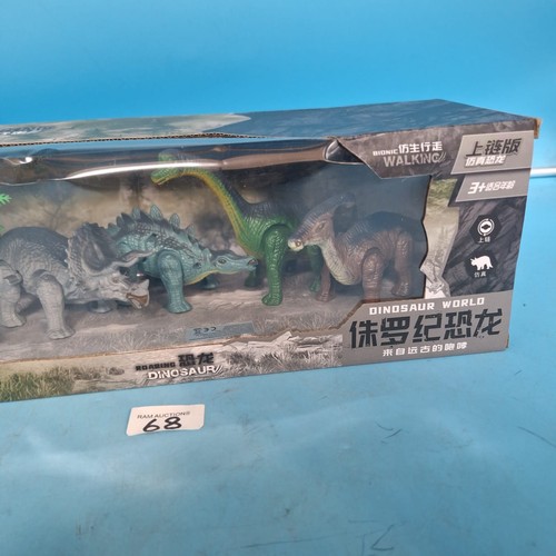68 - Roaring and Walking Dinosaur World 4 Dinosaur Set