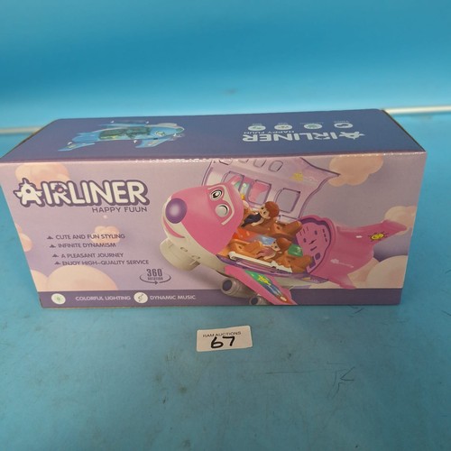 67 - New In The Box Airliner Battery Operated Light and Music Plane