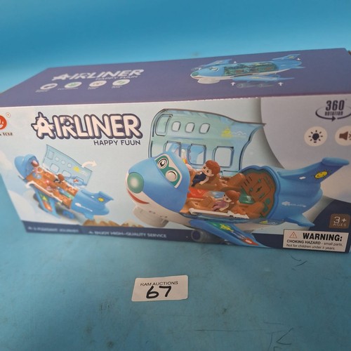 67 - New In The Box Airliner Battery Operated Light and Music Plane