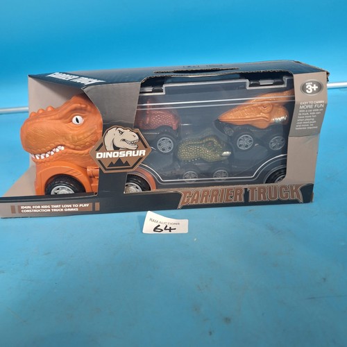 64 - New In The Box Dinosaur Carrier Truck With Dinosaur Cars Inside