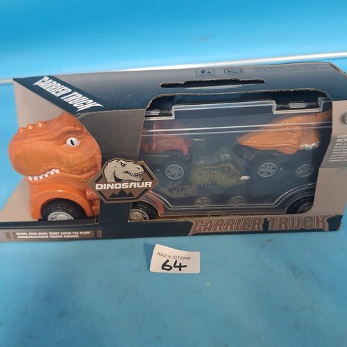 64 - New In The Box Dinosaur Carrier Truck With Dinosaur Cars Inside