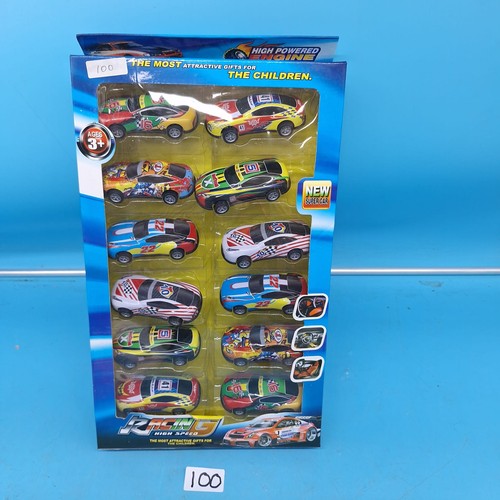 100 - Box Of 12 Assorted Racing Cars