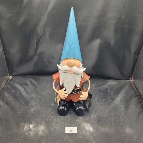 17 - Alpine Corporation Metal Garden Gnome with Pail