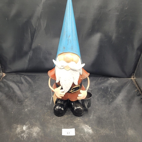 17 - Alpine Corporation Metal Garden Gnome with Pail
